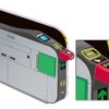 QRリーダーが付いた在来線用新型自動改札機のイメージ（開発中のもの）。