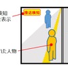 接近する人を検知した場合の表示イメージ。「接近検知」の警告が出る。