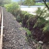 米代川護岸を線路側から見た様子。