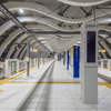 東京メトロ銀座線 渋谷駅。M型アーチの屋根が特徴的だ。