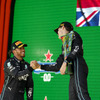 ルイス・ハミルトン（左）は2022年シーズン、自身16年目のF1参戦にして初めての年間0勝だった（写真は2022年サンパウロGP＝2位）。