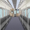 車内のイメージ。壁や天井は木目調で、阿蘇の雄大な景色を楽しめるよう開放感を演出。定員は115人。