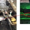 亀裂の発見箇所（左）とその当該箇所（右）。