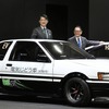 トヨタの次期社長の佐藤氏（向かって左）と現社長の豊田氏（東京オートサロン2023）