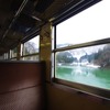 冬の只見線の車窓。