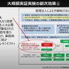 大規模実験の実施することでフレキシブルな予算管理ができるなど副次的な効果が生まれた