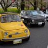 桜吹雪と名車の饗宴…オールドカーミーティングin清久さくらまつり