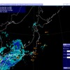 航空事業者向け運航管理支援システム「FOSTER-NEXTGEN」の気象情報と航空機の位置情報（オレンジ色のマーク）を重ね合わせ、安全運航支援を強化（イメージ図）