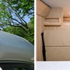 風の影響を受けにくいオーバーハング(左)と収納性も高い居住空間