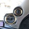 ピラーを大きく加工して取り付けられているツイーターとミッドレンジ。大型ユニットを巧みに収めるインストールとなった。