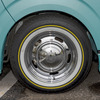 16×7.0J+40のMOONクロームホイールとALLENCOUNTERのCLASSIC OVALの組み合わせ。