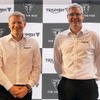 ニック・ブロアーCEO（右）とポール・ストラウド氏COO (Chief Commercial Officer)が来日。トライアンフ松本のオープニングイベントに駆けつけた