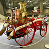 馬引き蒸気ポンプ（1860年製。東京国際消防防災展2023）