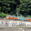 旧型車の混色編成。2両目が青塗装の106号