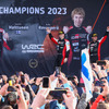 2023年のWRCを制した、トヨタのロバンペラ（ドライバー王者）とハルットゥネン（コ・ドライバー王者）。
