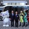 岡崎市役所で開催された通勤用FCバスお披露目会