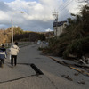 能登半島地震：被害の大きい国道249号（1月4日、輪島市大野町付近）