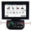 タッチパネル式カラーモニター。AUTOスイッチ（1）でオートトラクターモード/直進モードの開始・終了を簡単に操作できる。経路からずれている場合は、オフセットスイッチ（2）で軌道修正できる。