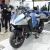 「H2 ＆ FC EXPO 水素燃料電池展」の川崎重工ブースに展示された、カワサキの水素エンジンモーターサイクル（プロトタイプ）