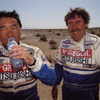 1992年パリ-モスクワ-北京ラリーでの篠塚氏（向かって左）とナビのアンリ・マーニュ