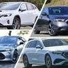 スバル レヴォーグレイバック（左上），ホンダ アコード（右上），トヨタ クラウンセダン FCEV（左下），メルセデスベンツ Eクラスワゴン（右下）