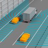 サイトアラウンドモニターシステムの作動イメージ・車線変更警報（BSD）