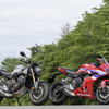 E-Clutchを搭載するホンダ CB650R（左）とCBR650R （右）