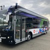自動運転EVバス発表式典で公開されたEVバス