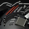 HKSの『R35 GT-R』専用「DCTクーラーキット」に軽量ブラックメッシュホースを採用した「BLACKシリーズ」が登場