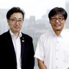 東京電力パワーグリッド 取締役 副社長執行役員 最高技術責任者の岡本浩氏（左）と、本田技術研究所 先進パワーユニット・エネルギー研究所 エグゼクティブチーフエンジニアの岩田和之氏（右）