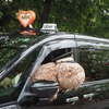 走行中は後部座席に乗車し、シートベルトを着用しています