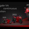 2025年モデルのパニガーレV4S。価格はV4Sが414万1000円。足まわりなどの装備が異なるスタンダードのV4が323万9000円。導入は2024年内を予定。