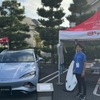 BYDブースは話題のSEAL。試乗車はATTO3だったがその価格差50万程度と知って、SEALにも試乗したいと感じた来場者がいた。