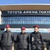 トヨタアルバルク東京のライアン・ロシター選手、テーブス海選手、安藤周人選手。「早くプレーしたい」「施設全体が魅力的で楽しみ」とコメント
