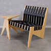 シートベルトの廃材を利用したラウンジチェア「TOR-01 - Belt Chair Lounge set -black-Clear-hinoki」