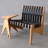 シートベルトの廃材を利用したラウンジチェア「TOR-01 - Belt Chair Lounge set -black-Clear-bamboo」