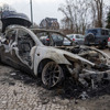 世界各地でテスラ車が放火される事件（3月14日、ベルリン）