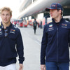 リアム・ローソンとマックス・フェルスタッペン（2025年F1第2戦 中国GP）。