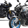 ヤマハ MT-10 SP ABS（左）とMT-10 ABS（右）の2025年モデル