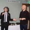 クワトロリゴ代表ロベルト・マルコリーニ氏（右）とフェリースソニード代表（左）西川之啓氏