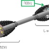 固定式等速ジョイントに高効率な「CFJ」、しゅう動式等速ジョイントに「EDJ」を採用したEV用ドライブシャフト