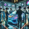 仮想空間にゼブラパターンが投影された自動車の車体を表示。リモート環境でも現場で傷などをチェックしているのと同じ状態を確認可能