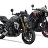 スズキの新型ネオレトロスポーツ『 GSX-8T』（手前）と『GSX-8TT』（奥）