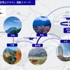 2025年2月にJR九州とSkyDriveが発表した大分県内の「空飛ぶクルマ」運航イメージ