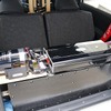 キャパシターなどの電源強化系パーツも空いたスペースにうまくレイアウトしてムダのないインストールを実践する。