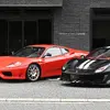 今回取材した2台のスペシャル・フェラーリ。左が360モデナ チャレンジ・ストラダーレ（2004年）、右が488ピスタ（2019年）