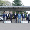 コスモ石油中央研究所に設置したソーラーカーポート、蓄電池、EV車両と充電設備