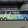 セトラブランド初となる水素燃料電池駆動の観光バス「H2コーチ」のテスト車両