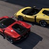 フェラーリ 849テスタロッサ・ベルリネッタ（赤）とスパイダー（黄）