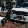 正式発表前で試乗はできなかったがホンダ「N-ONE e:」を展示された